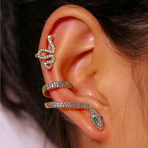 2 piece Rhinestone Snake Ear Cuffs, Taylor Swift Reputation Snake Ear Cuffs